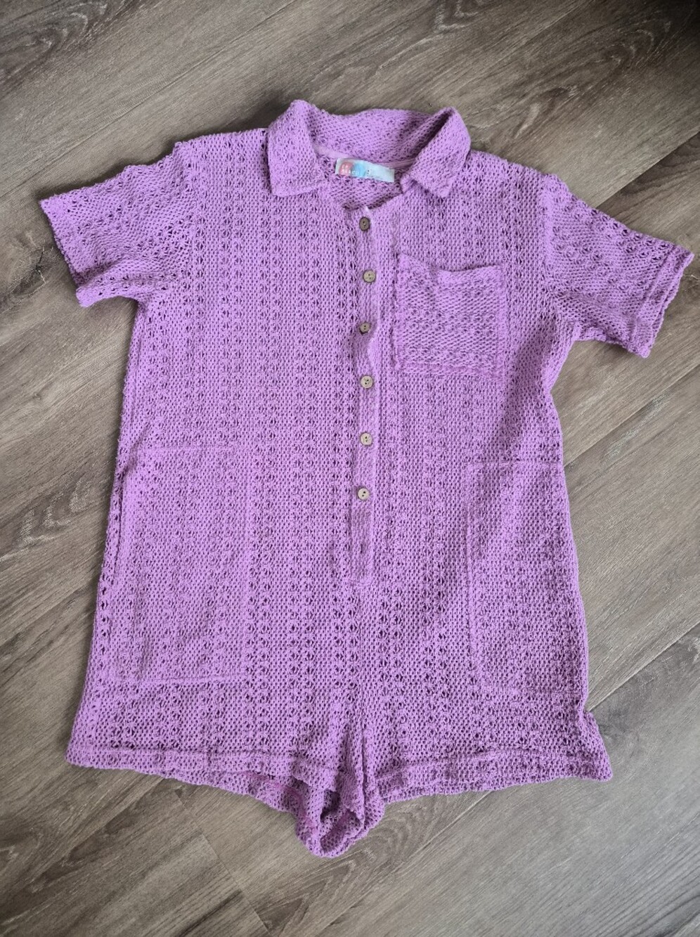 Free People Beach Purple Knit Romper - Lightweight Shortalls Small